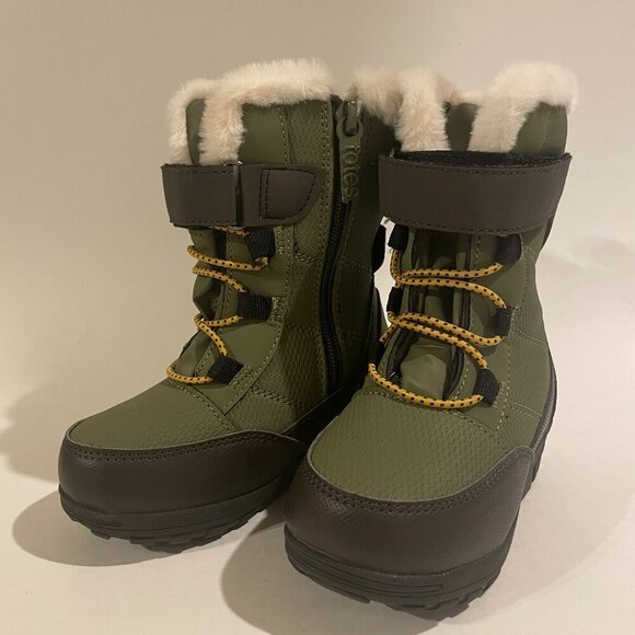 TOTES LIL GORDON Toddler Boy's Size 7-T Flat Heel Insulated Winter Boots - Picture 1 of 7